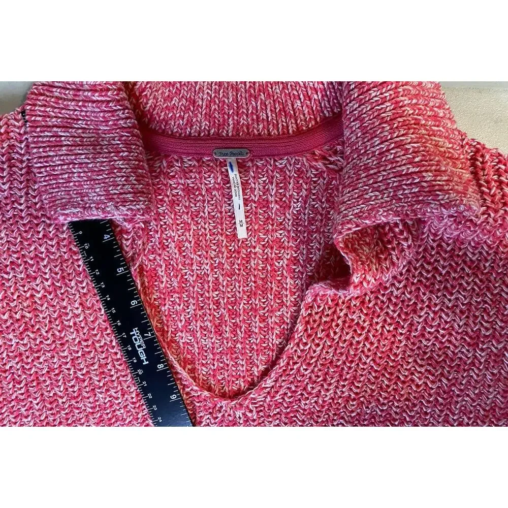 Free People Sweater Womens Medium Love This City Pink Casual Oversized Boho Knit